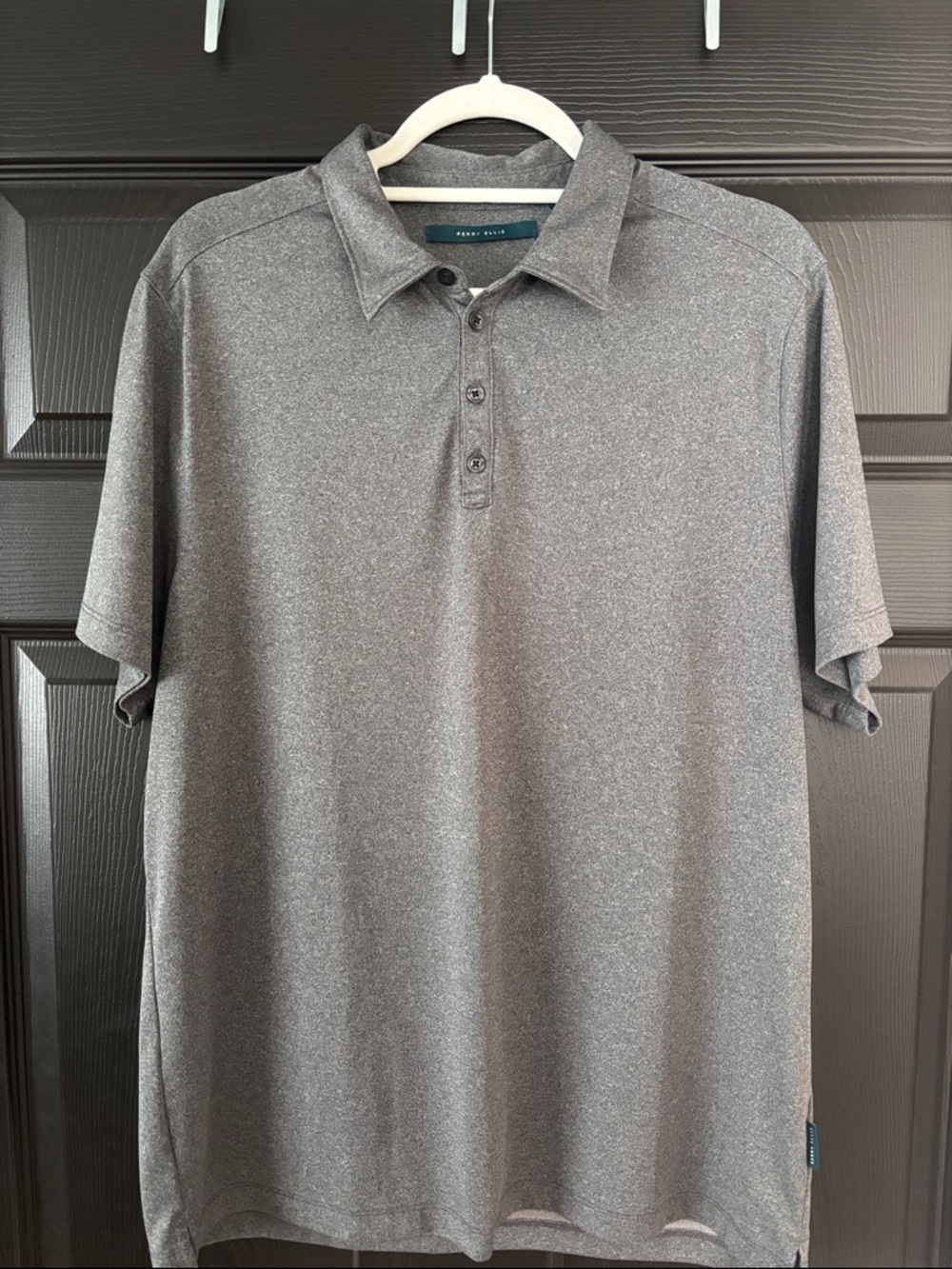 Perry Ellis Heather Gray Short-Sleeve Polo